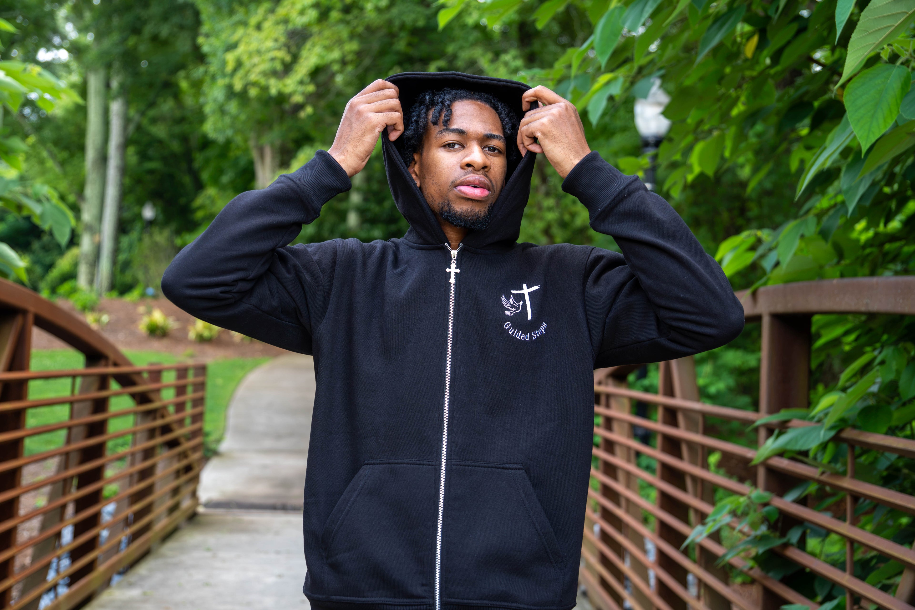 Black Proverbs 16:9 Zip Up hoodie