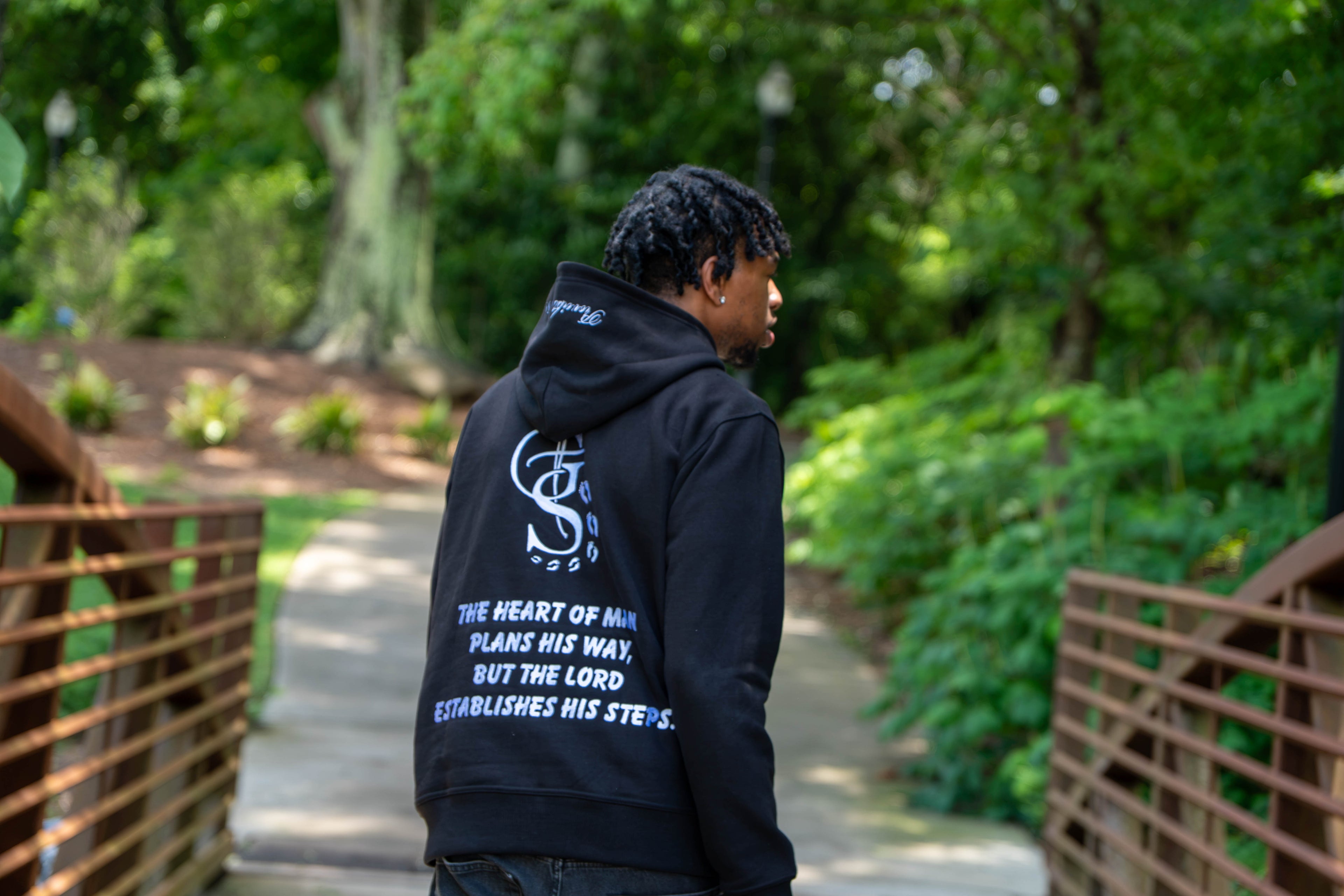 Black Proverbs 16:9 Zip Up hoodie