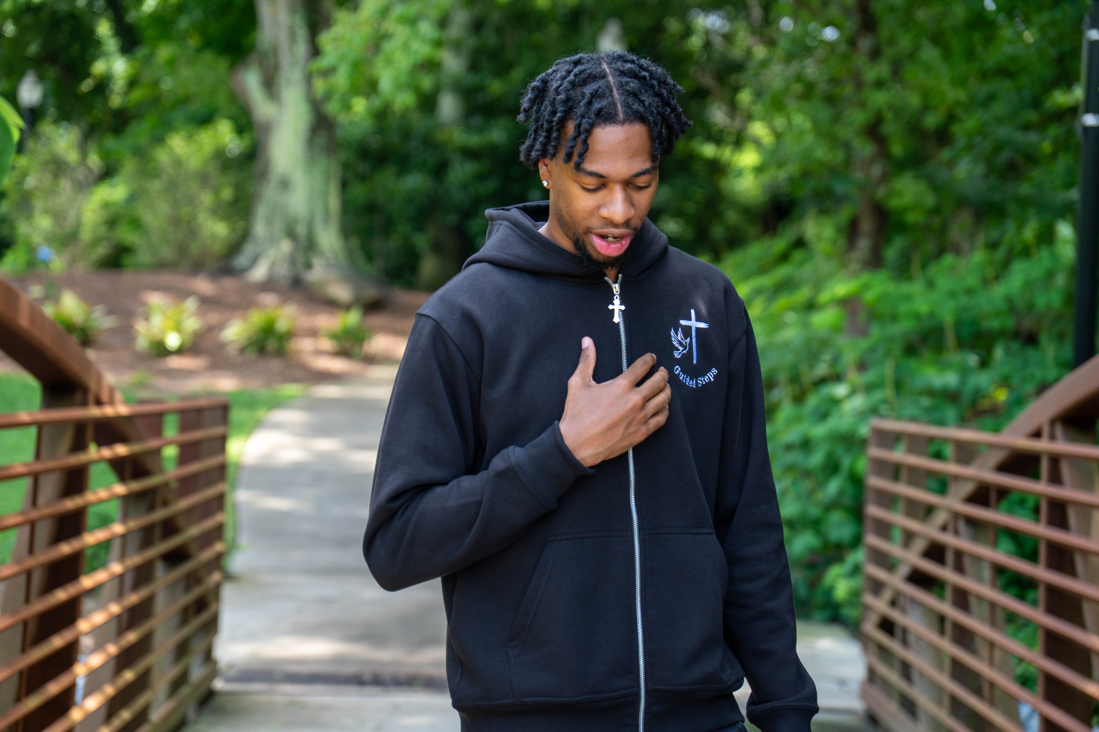 Black Proverbs 16:9 Zip Up hoodie