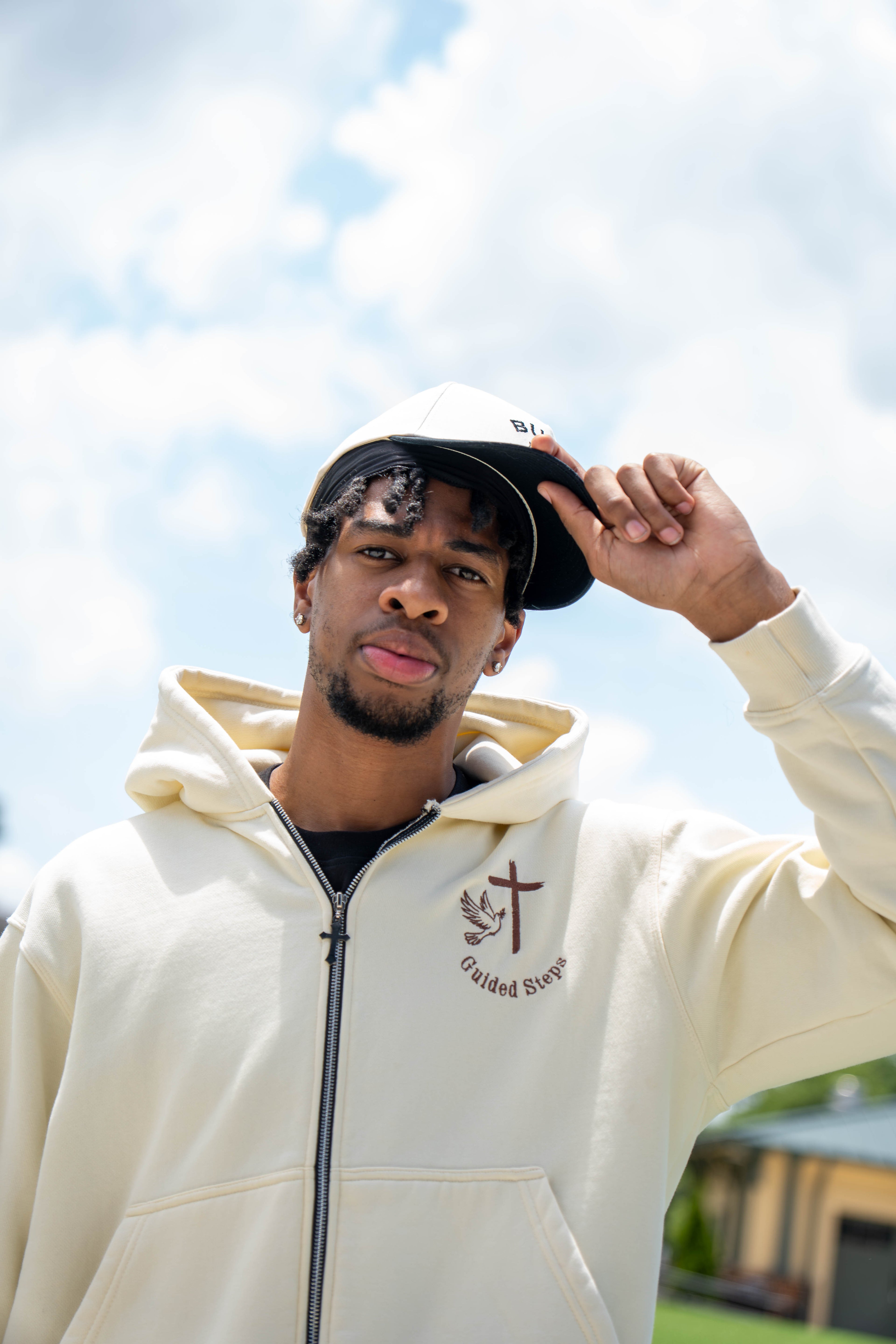Beige and Brown Proverbs 16:9 Zip Up Hoodie