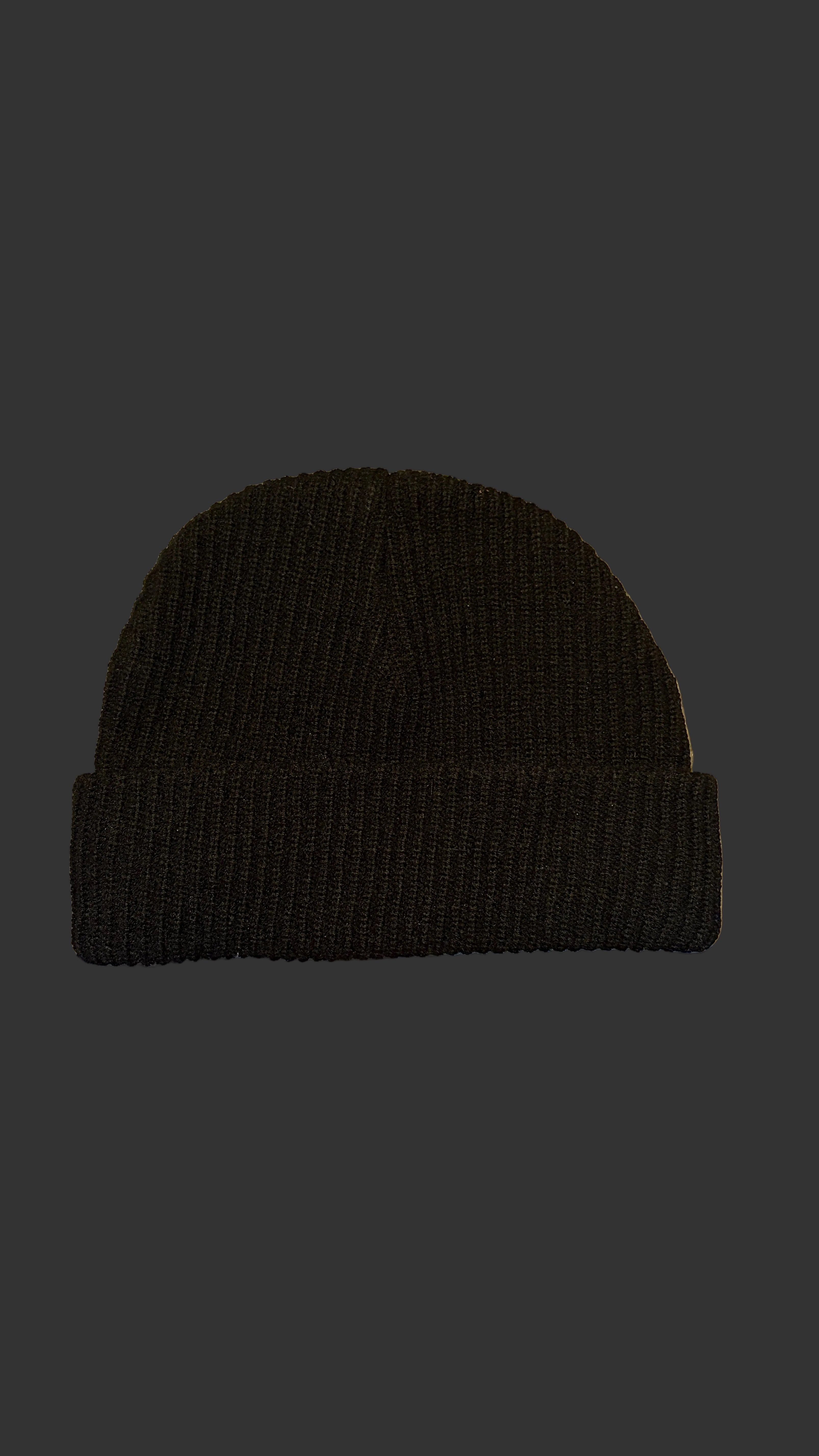 Black Faith-Inspired Knit Folded Beanie