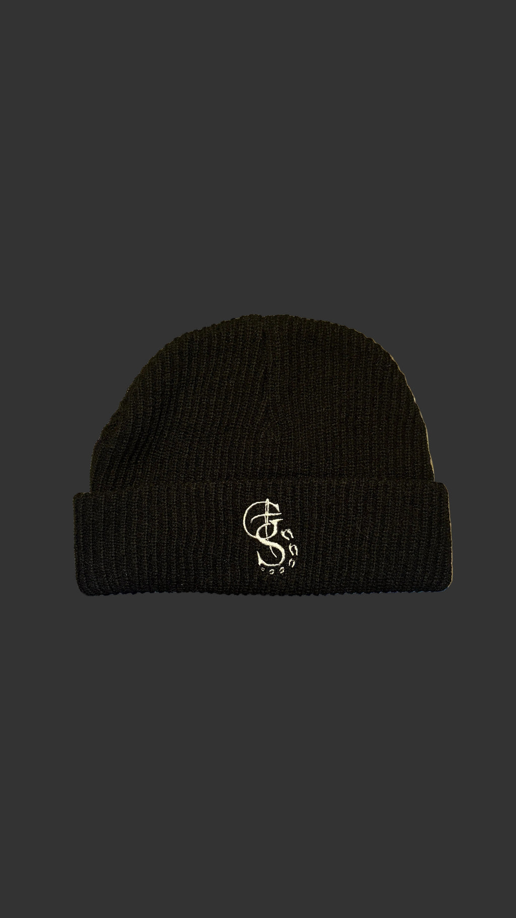 Black Faith-Inspired Knit Folded Beanie