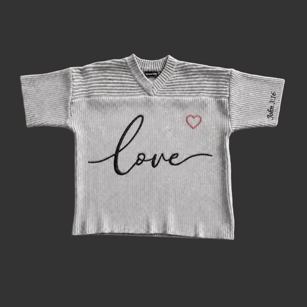 Grey John 3:16 Love sweater