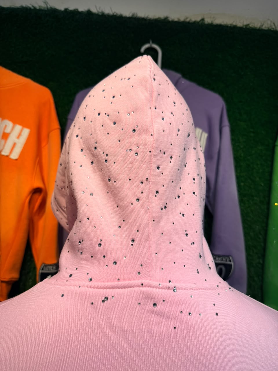 Pink Rhinestone Proverbs 16:9 Zip up hoodie