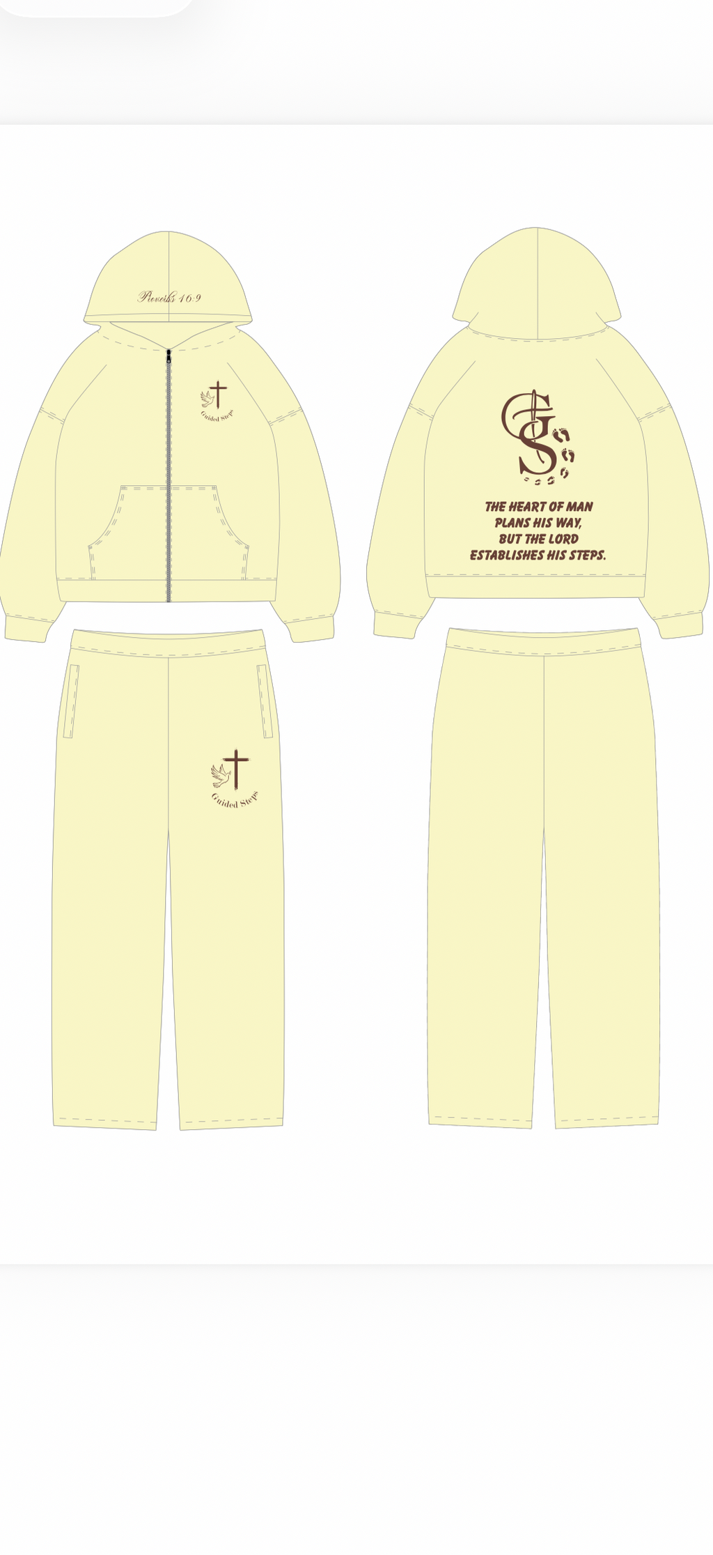 Beige and Brown Proverbs 16:9 Zip Up Hoodie