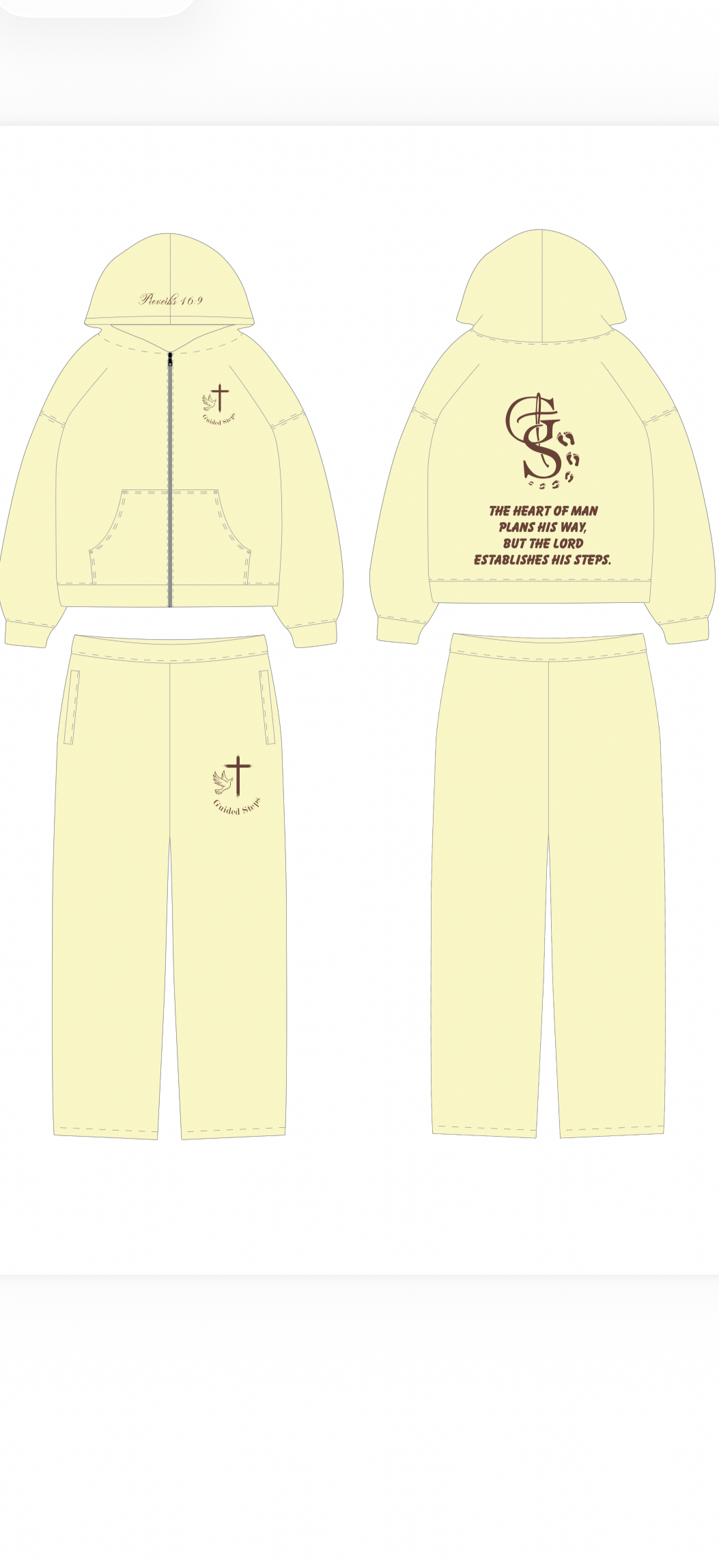 Beige and Brown Proverbs 16:9 Zip Up Hoodie