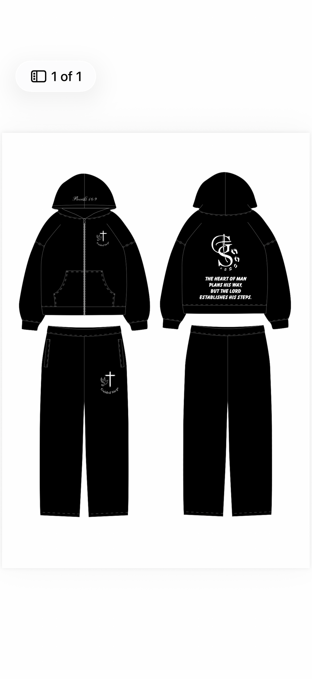 Black Proverbs 16:9 Zip Up hoodie